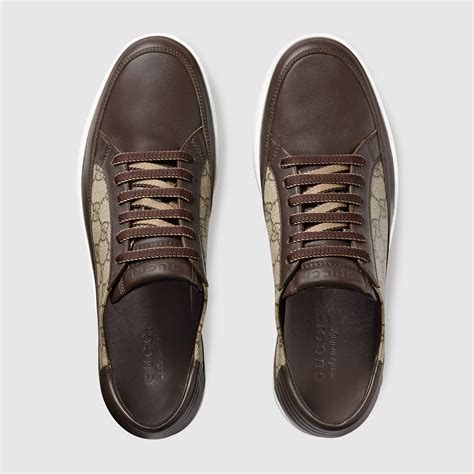 gucci gg supreme sneaker brown|gucci men's supreme sneakers.